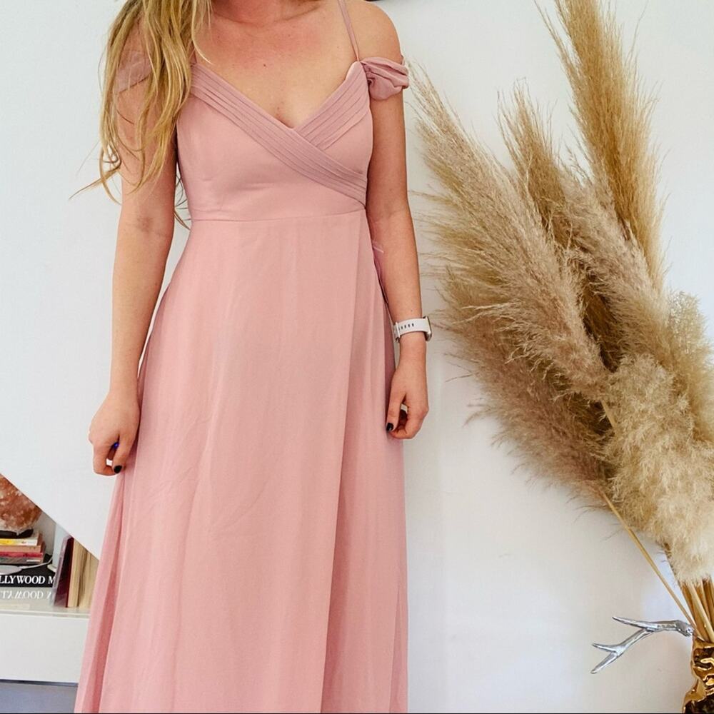 NEW BIRDY GREY Spence Convertible Dusty Rose Pink Bridesmaid Maxi Formal Dress S